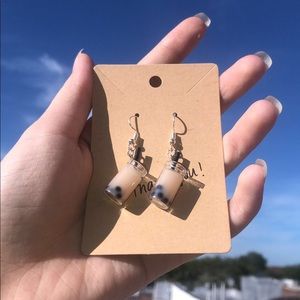 Bubble tea earrings